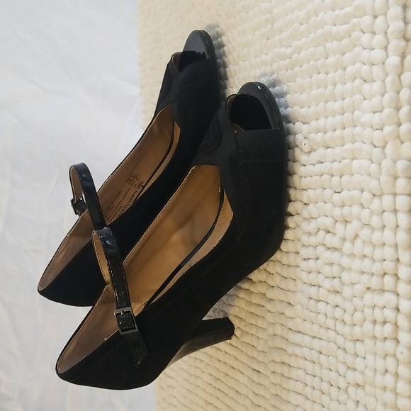 Dexflex Comfort Malinda Peep Toe Suede Pump Black Size 8.5 - Picture 1 of 12